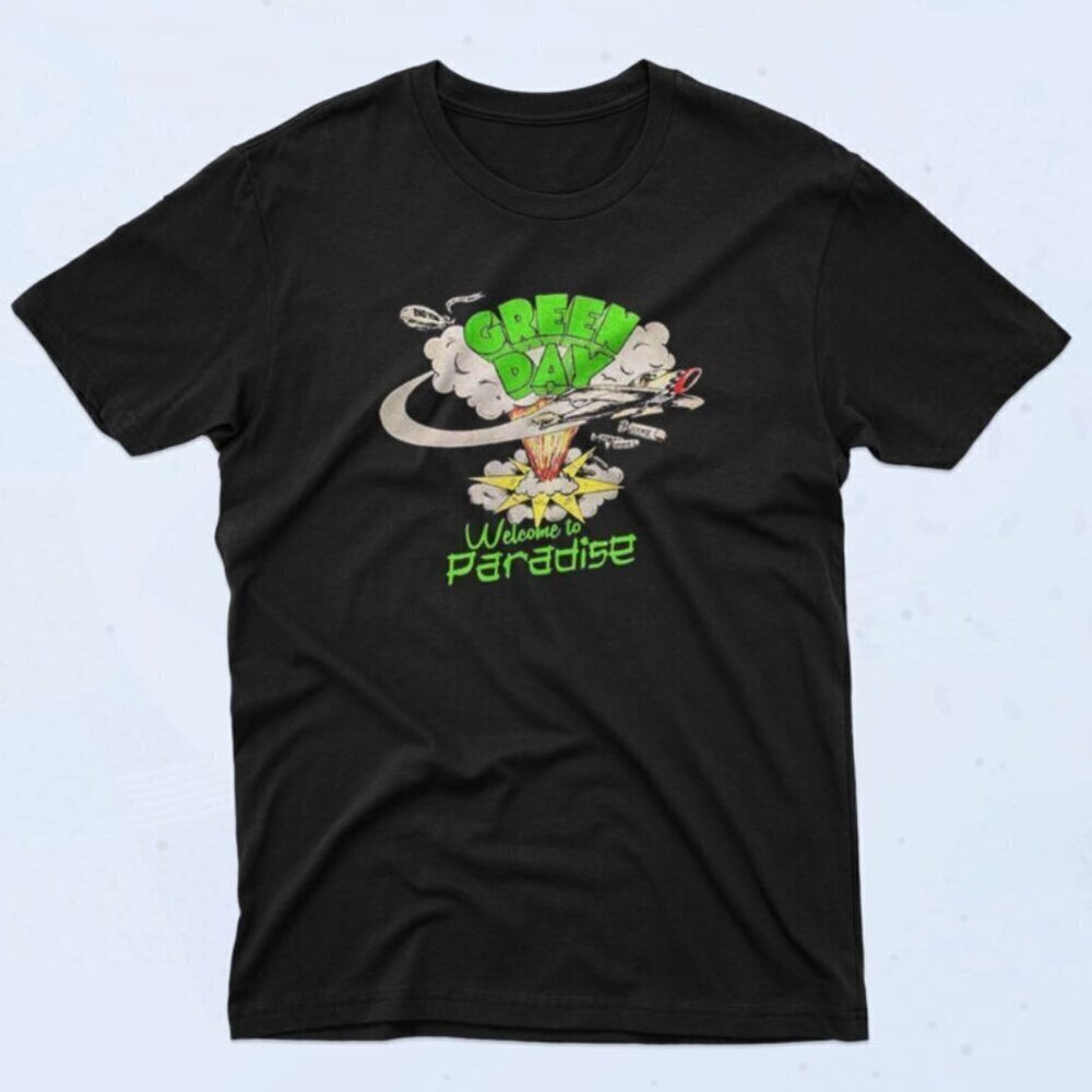 Green Day Welcome To Paradise Band T-Shirt Punk Rock Graphic Fan Tee